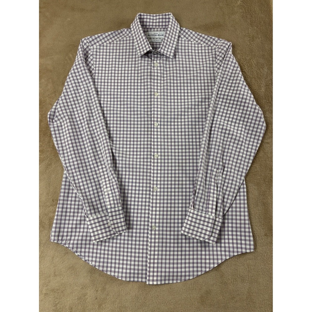 Mizzen + Main Leeward Trim Fit Perfomance Dress Shirt Men XL Multi Check L/S EUC